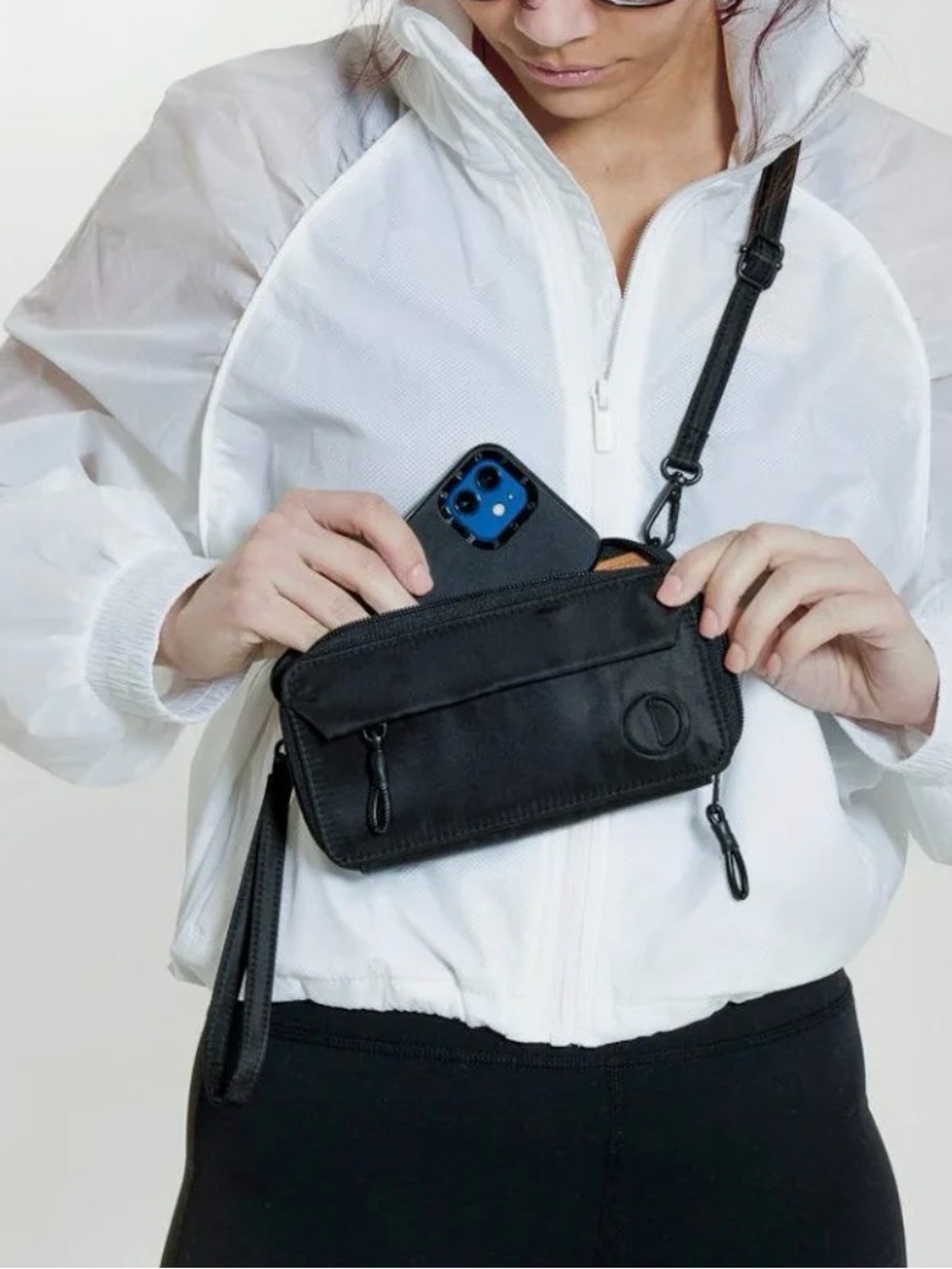 Black Crossbody Phone Bag - Compact Hands-Free Carry